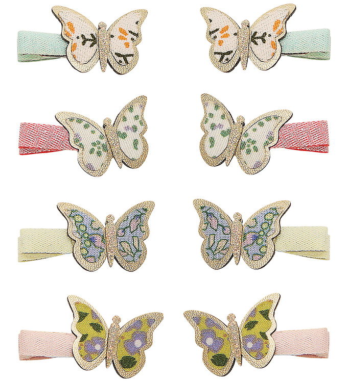 Mimi & Lula Hårklips - 8-pak - 3 cm - Mini Floral Butterfly