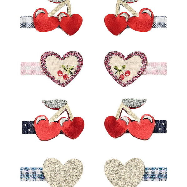 Mimi & Lula Hårklips - 8-pak - 3 cm - Mini Red Cherries Mon Cher