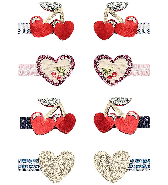 Mimi & Lula Hårklips - 8-pak - 3 cm - Mini Red Cherries Mon Cher
