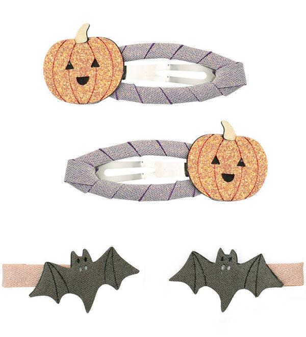 Mimi & Lula Hårpynt-sæt - Spænder/Klips - Pumpkin & Bat Hallowee