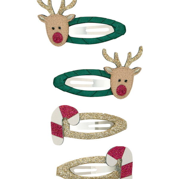 Mimi & Lula Hårspænder - 4-pak - Rudolph & Candy Christmas