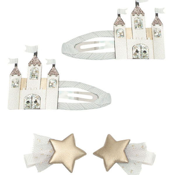 Mimi & Lula Hårspænder - 4 stk - 3,5/6 cm - Castle and Star Fair