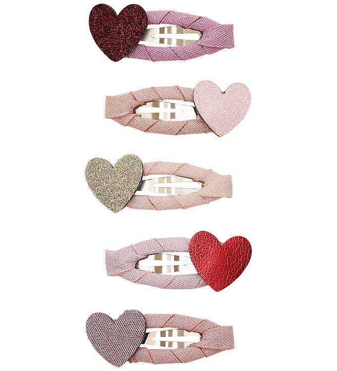 Mimi & Lula Hårspænder - 5-pak - 4 cm - Mini Heart Valentines