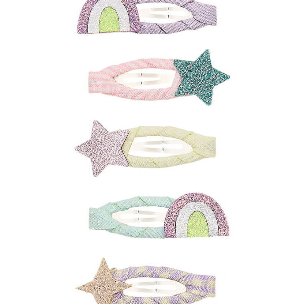 Mimi & Lula Hårspænder - 5-pak - 4 cm - Mini Rainbow and Star My