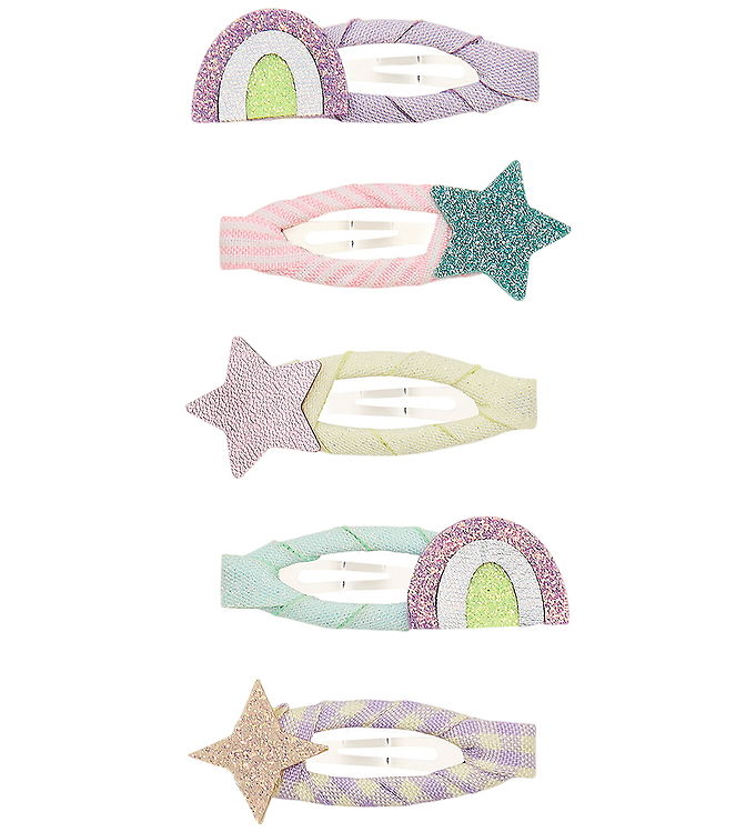 Mimi & Lula Hårspænder - 5-pak - 4 cm - Mini Rainbow and Star My