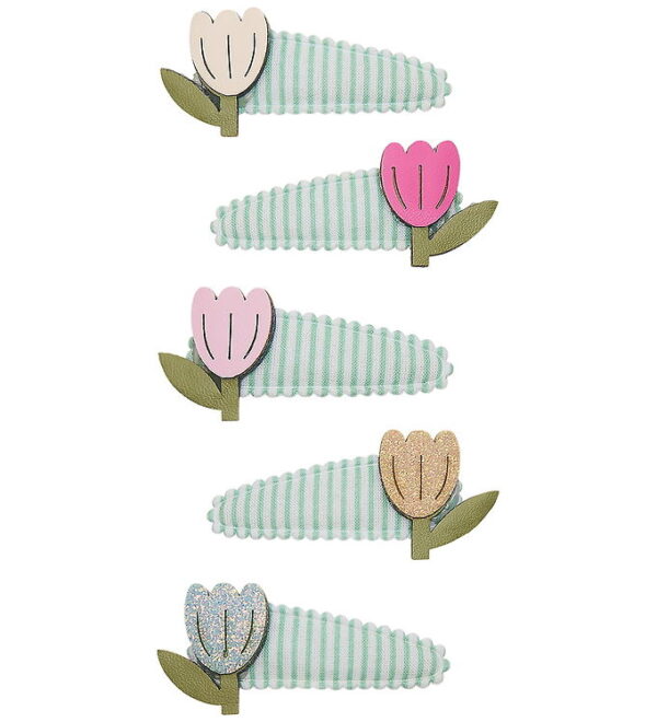 Mimi & Lula Hårspænder - 5-pak - 4 cm - Mini Tulip Stripe Bouque