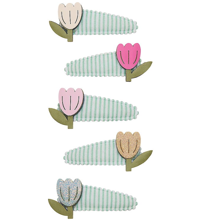 Mimi & Lula Hårspænder - 5-pak - 4 cm - Mini Tulip Stripe Bouque