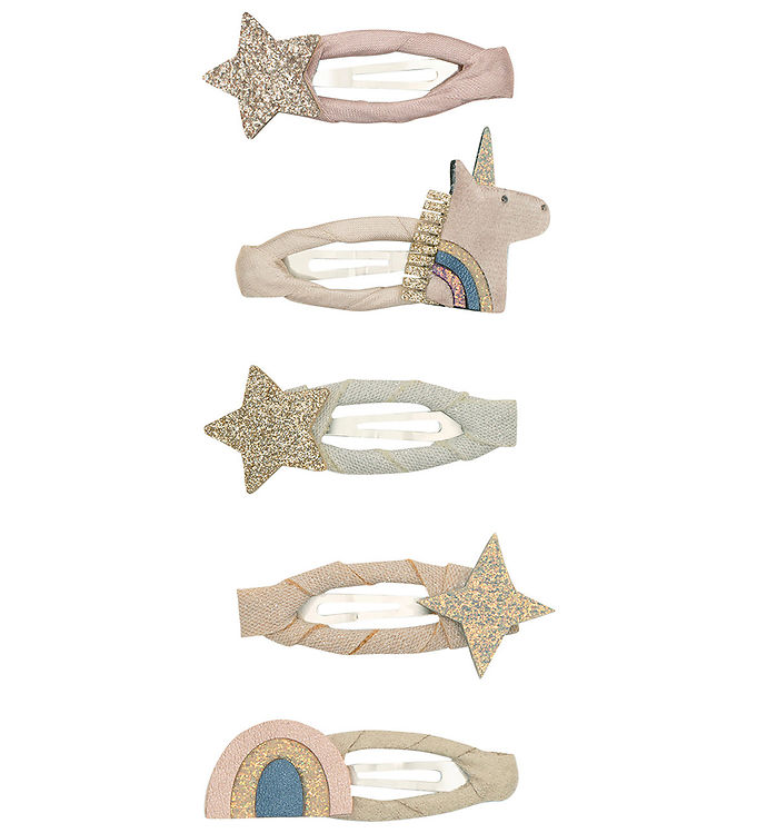 Mimi & Lula Hårspænder - 5-pak - 4 cm - Mini Unicorn Celeste