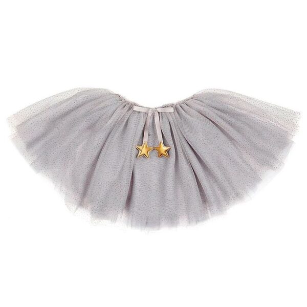 Mimi & Lula Tylskørt - Grå m. Guld Prikker