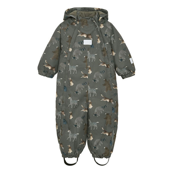 Minymo Flyverdragt - Dark Gull Grey m. Print