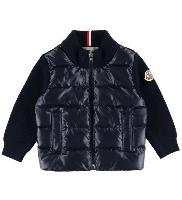 Moncler Cardigan - Uld/Dun - Navy