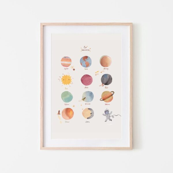 Mushie Space Plakat - 50x70 cm