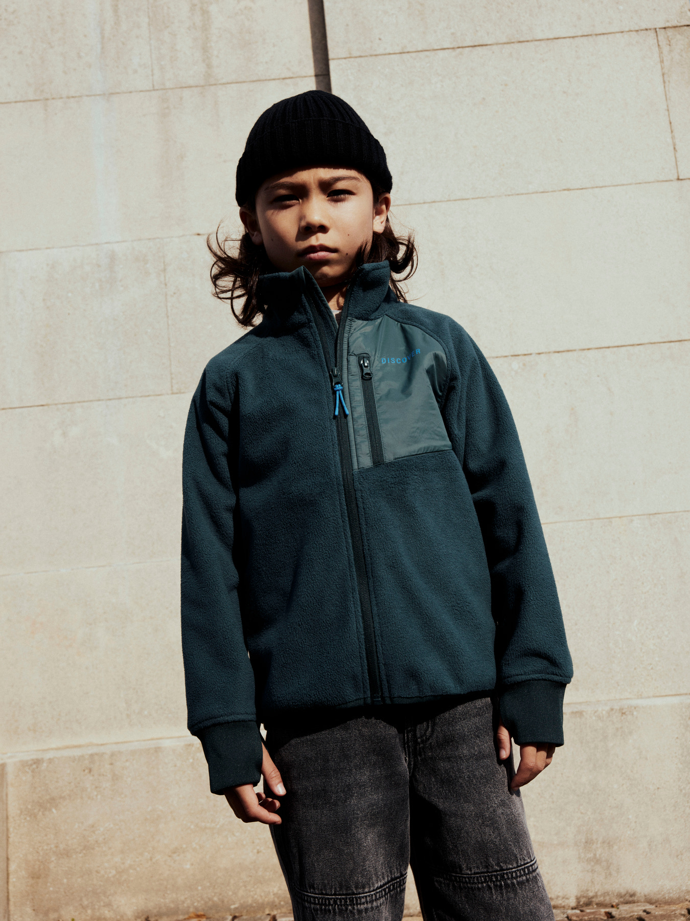 NAME IT Vindtæt Fleece Jakke Move03 Green Gables