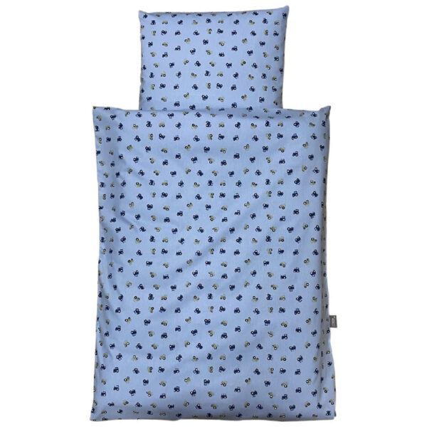 NM Baby Sengesæt - Lyseblå m/ Blå Traktorer