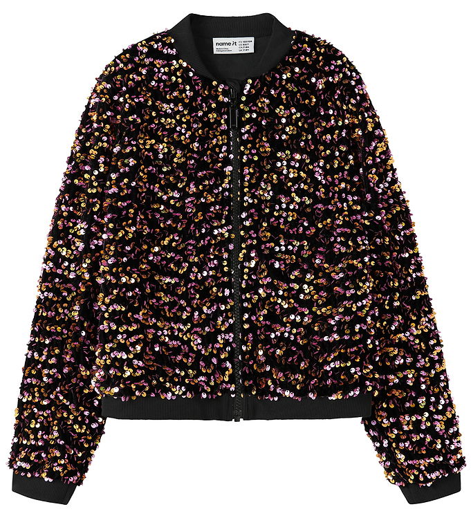 Name It Bomberjakke - NkfRunica - Gold Colour m. Palietter