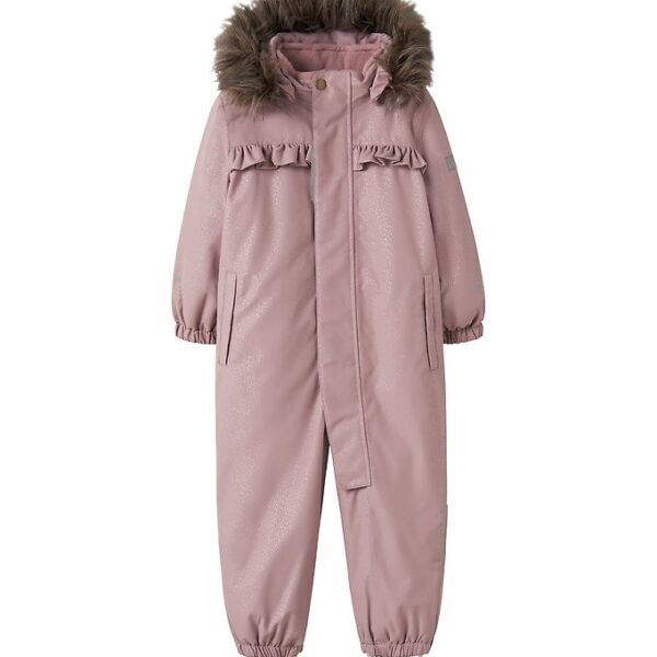 Name It Flyverdragt - NmfSnow10 - Woodrose m. Guldprikker/Flæser