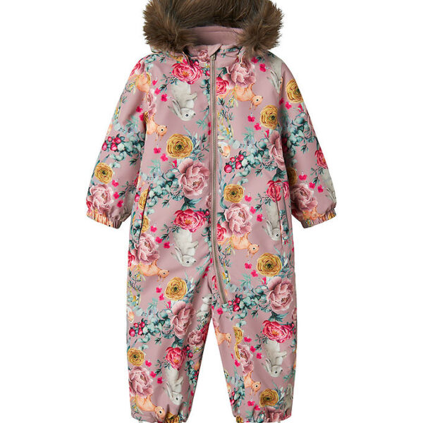 Name It Flyverdragt - Noos - NmfSnow10 - Woodrose/Flower Rabbit