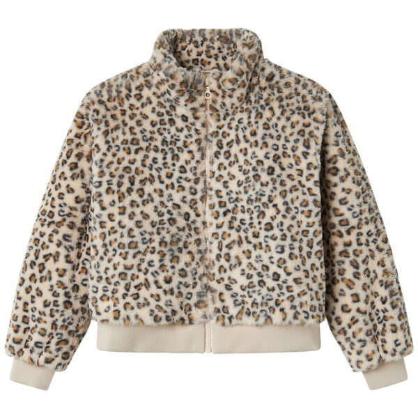 Name It Jakke - Imiteret Pels - NkfMila - Oxford Tan/Leo