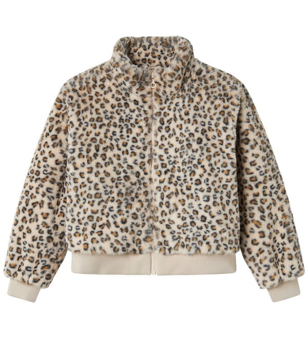 Name It Jakke - Imiteret Pels - NkfMila - Oxford Tan/Leo
