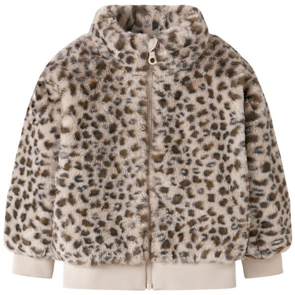 Name It Jakke - Imiteret Pels - NmfMila - Oxford Tan/Leo