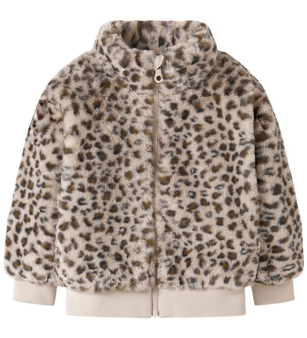 Name It Jakke - Imiteret Pels - NmfMila - Oxford Tan/Leo