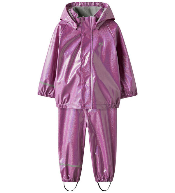 Name It Regntøj m. Seler - PU - NmfDry10 - Iris Orchid m. Glimme