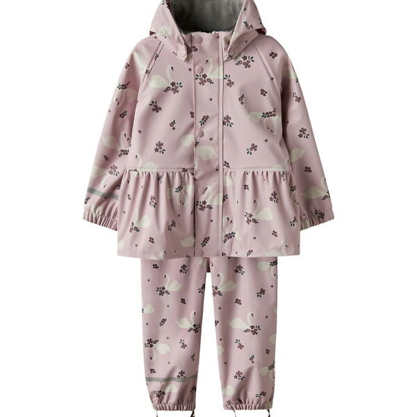 Name It Regntøj m. Seler - PU - NmfDry10 - Keepsake Lilac/Swan