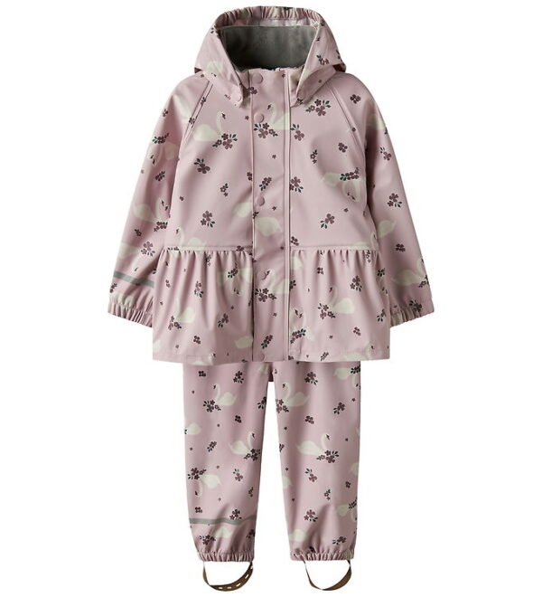 Name It Regntøj m. Seler - PU - NmfDry10 - Keepsake Lilac/Swan