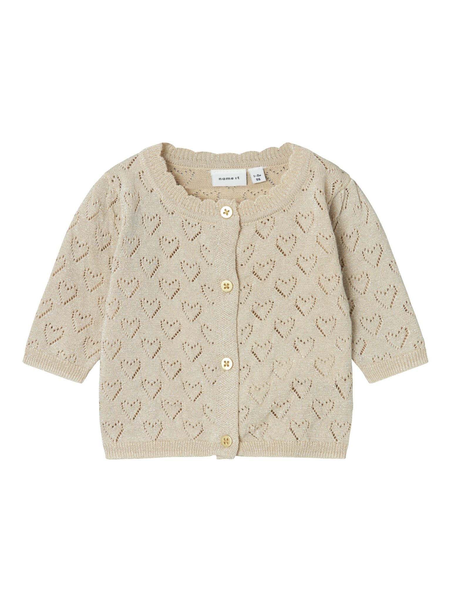 Name It Riglitter Strik Cardigan - Frosted Almond - 50 cm