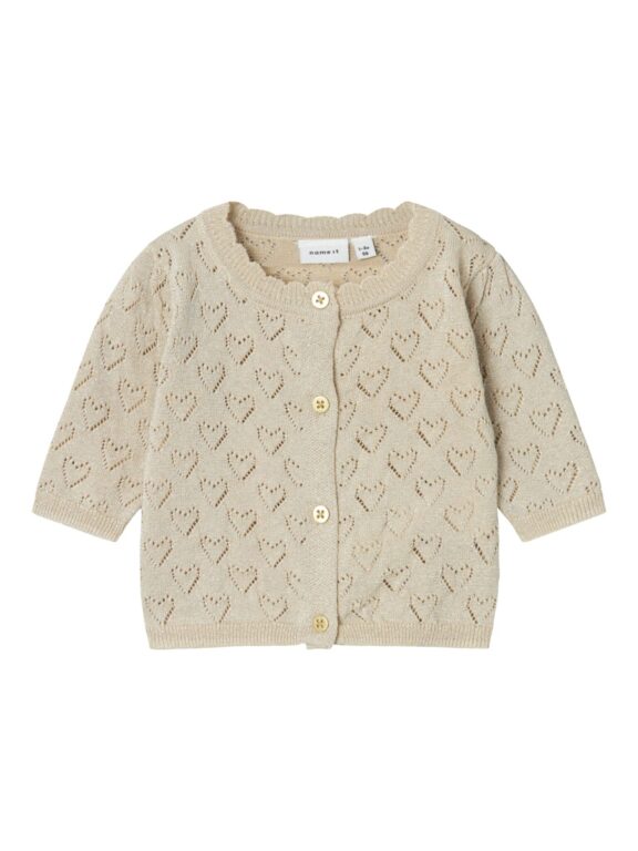 Name It Riglitter Strik Cardigan - Frosted Almond - 50 cm