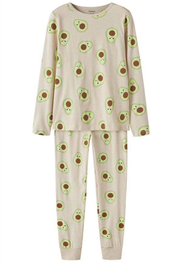 Name It nattøj - nkfnightset - Oatmeal Avocado