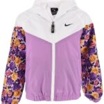 Nike Jakke - Floral Windrunner - Hvid/Lilla