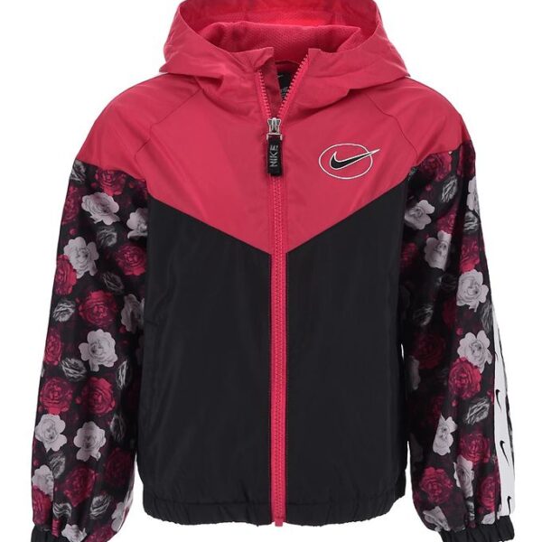 Nike Jakke - Floral Windrunner - Sort/Rosa Nike Jakke - Floral Windrunner - Sort/Rosa