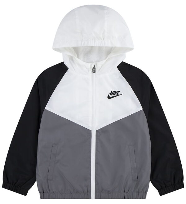 Nike Overgangsjakke - New Chevron Windrunner - Hvid/Grå/Sort
