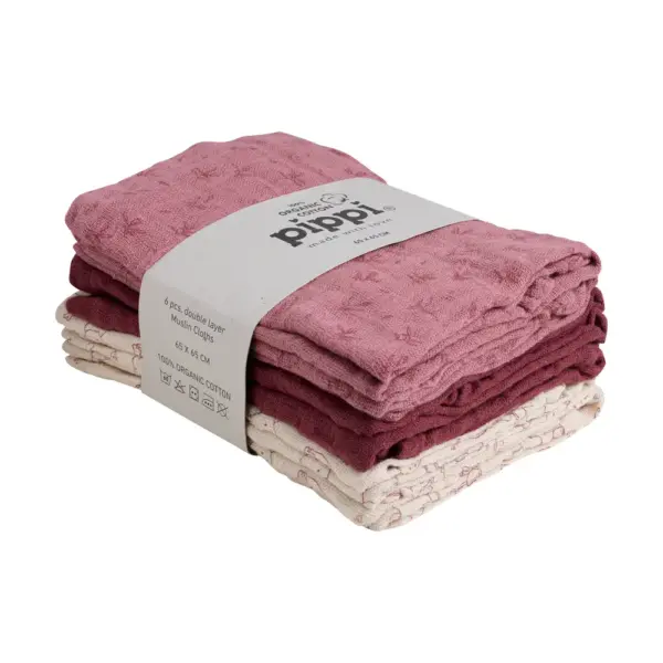 Øko. stofbleer (6-pak) - Old Rose