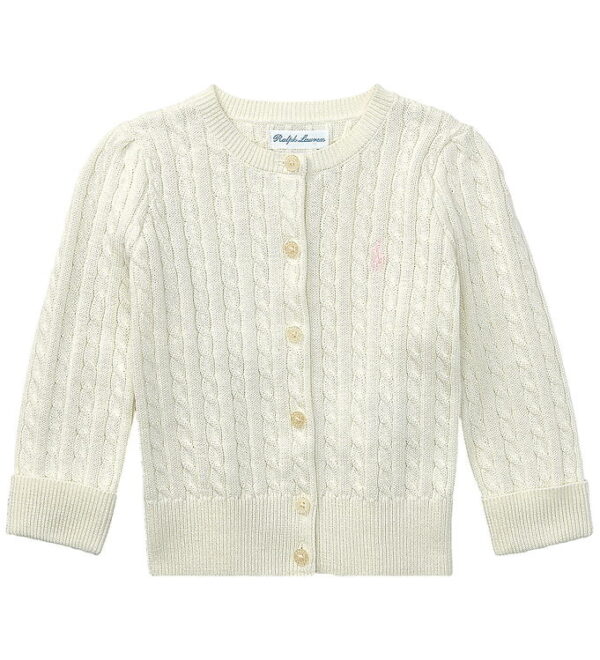 Polo Ralph Lauren Cardigan - Strik - Mini Cable - Warm White
