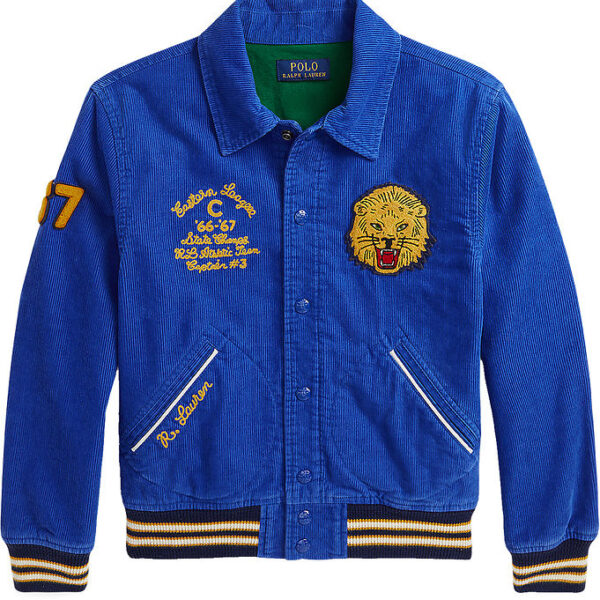 Polo Ralph Lauren Jakke - Fløjl - Blå m. Løve