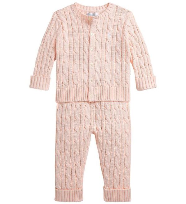 Polo Ralph Lauren Sæt - Cardigan/Bukser - Strik - Morning Pink