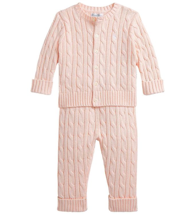 Polo Ralph Lauren Sæt - Cardigan/Bukser - Strik - Morning Pink