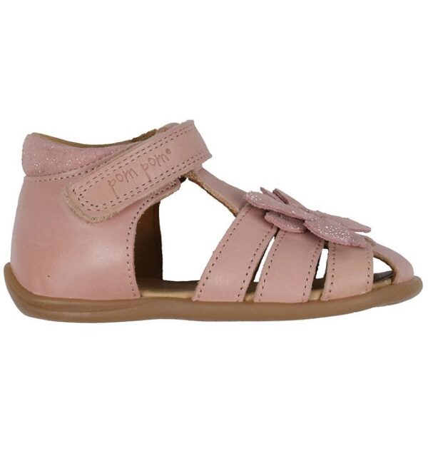 Pom Pom Sandaler - Starters Flower Velcro - Rose Pom Pom Sandaler - Starters Flower Velcro - Rose