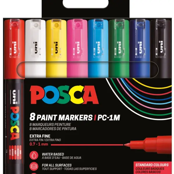 Posca Paintmarker Uni PC-1M 8P sæt basic colors