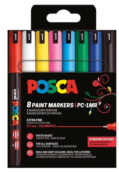Posca Paintmarker Uni PC-1MR 8P sæt basic colors