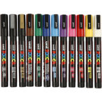 Posca | Posca tusser PC-3M - Basisfarver, 12 stk.