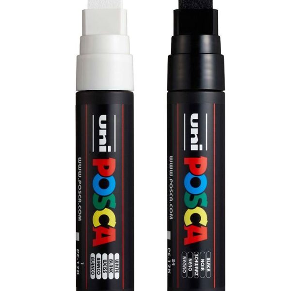 Posca Tuscher - PC-17K - 2 stk. - Sort/Hvid