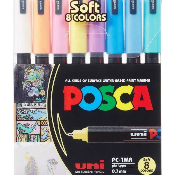 Posca Tuscher - PC-1MR - 8 stk. - Afdæmpede Farver