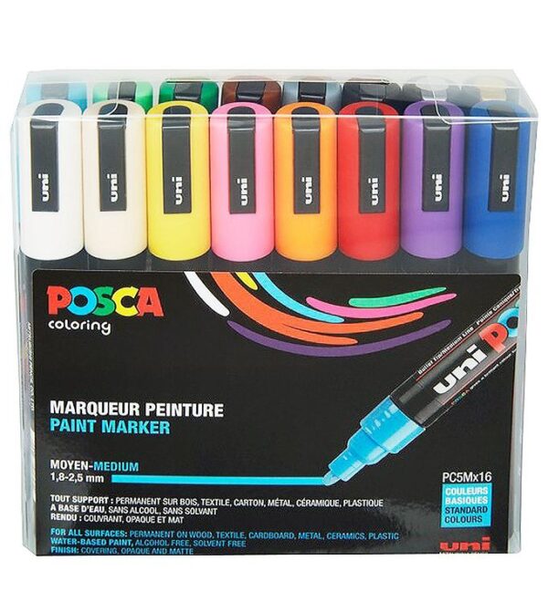 Posca Tuscher - PC-5M - 16 stk. - Multifarvet Posca Tuscher - PC-5M - 16 stk. - Multifarvet