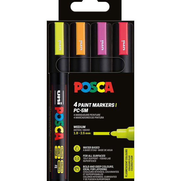 Posca Tuscher - PC-5M - 4 stk. - Neon Posca Tuscher - PC-5M - 4 stk. - Neon