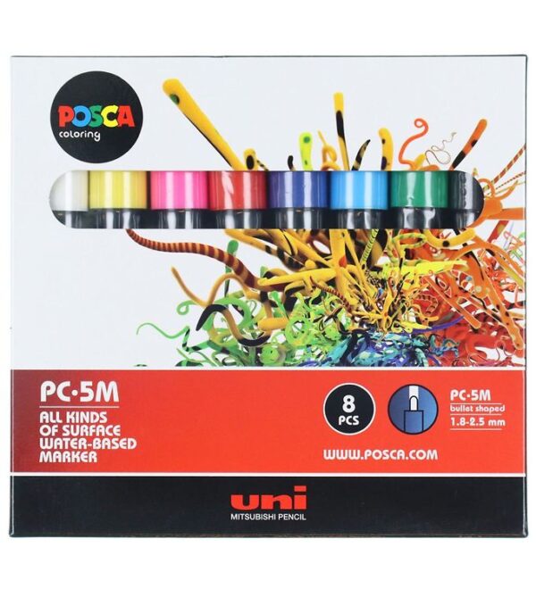 Posca Tuscher - PC-5M - 8 stk - Multifarvet Posca Tuscher - PC-5M - 8 stk - Multifarvet