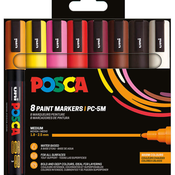 Posca Tuscher - PC-5M - 8 stk. - Multifarvet
