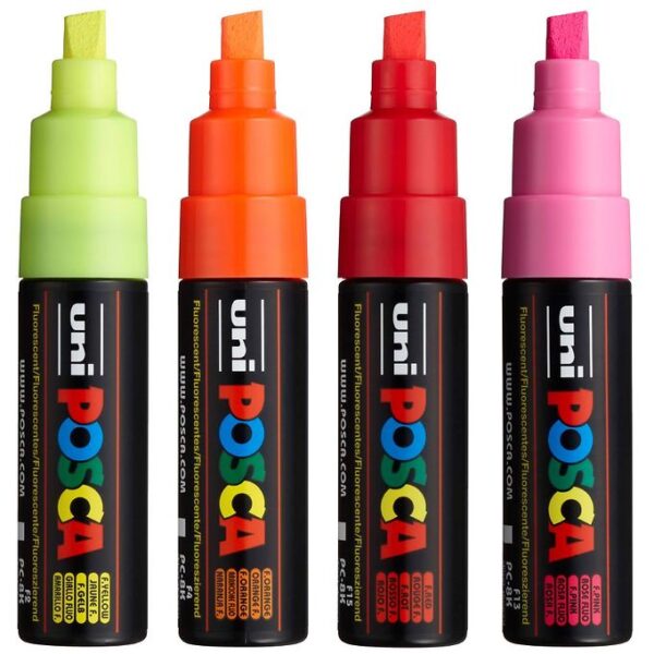 Posca Tuscher - PC-8K - 4 stk. - Neon Posca Tuscher - PC-8K - 4 stk. - Neon